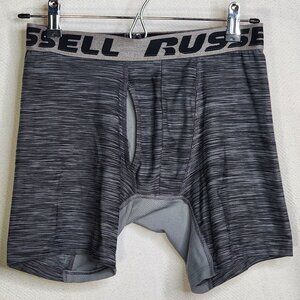 Russell Athletic Freshfource Grey Stripe Performance Mesh Fly Boxer Briefs Sz S